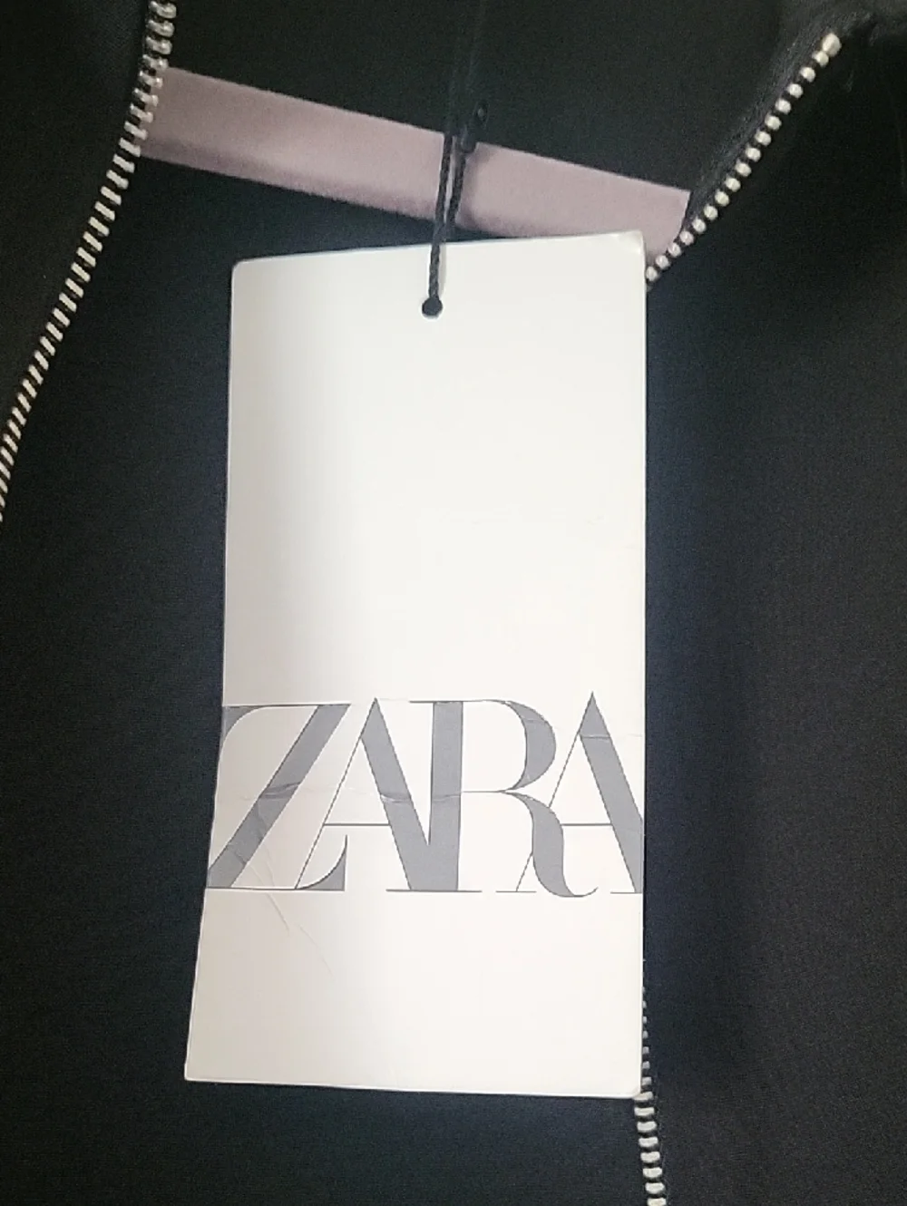 Zara Black Zip Front Mini Dress Collar Cap Sleeve A-Line Womens Size S NWT - Picture 7 of 9